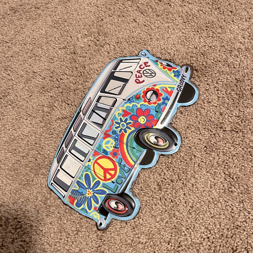 groovy metal volkswagen wall sign